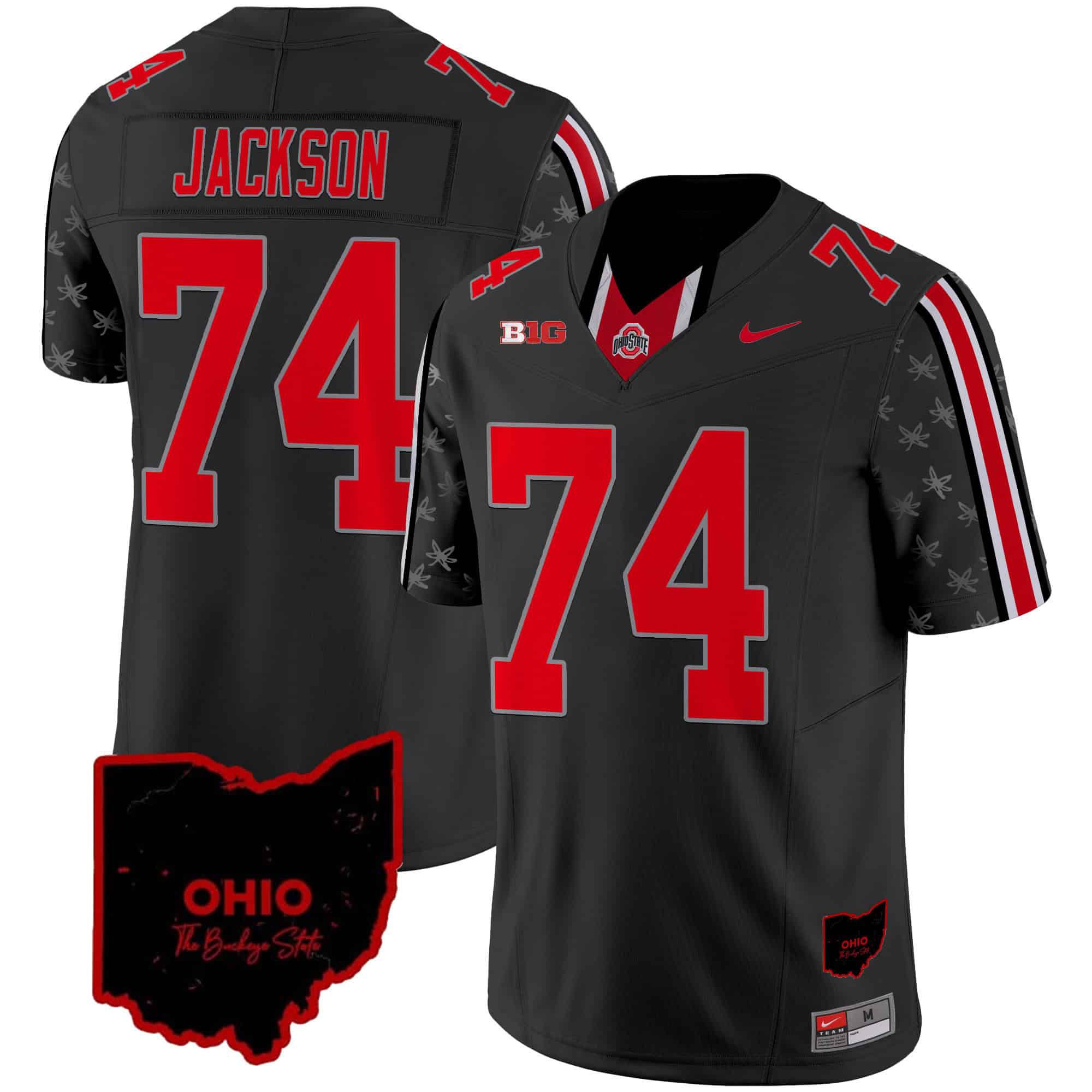 Men Ohio State Buckeyes #74 Jackson Black 2024 Nike Home Patch Vapor Limited NCAA Jersey->indianapolis colts->NFL Jersey